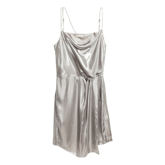 h and m silver dress